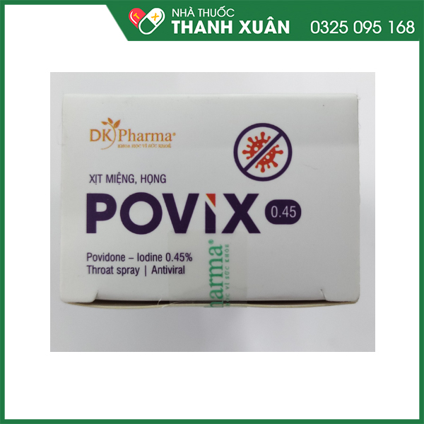 Xịt họng Povix giúp diệt khuẩn lên đến 99%